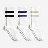 Athletic trouser socks with stripes three-pack