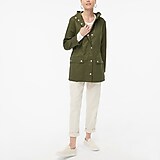 Resin-coated twill hooded jacket
