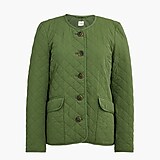 Short quilted cotton-blend jacket