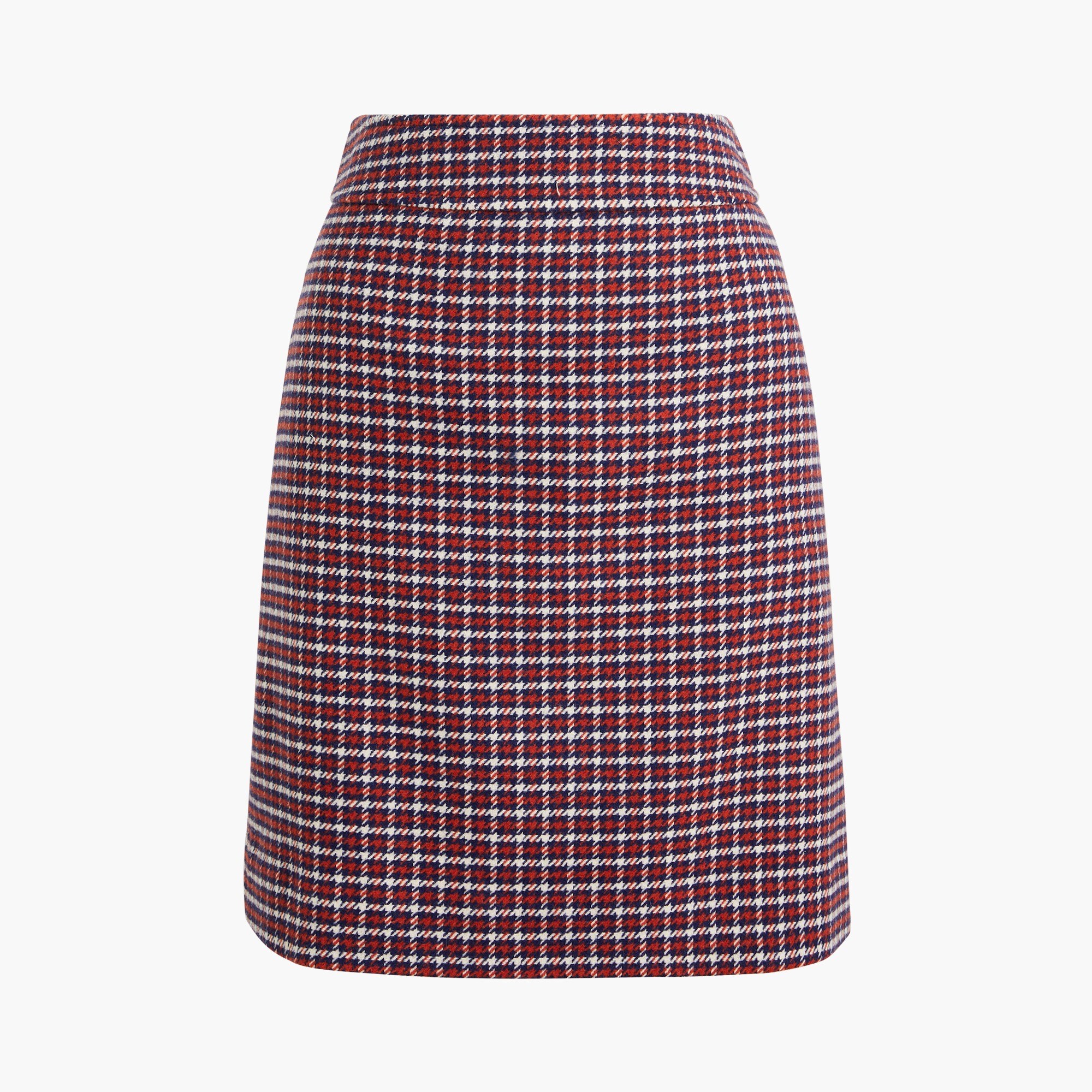  Plaid wool-blend A-line mini skirt