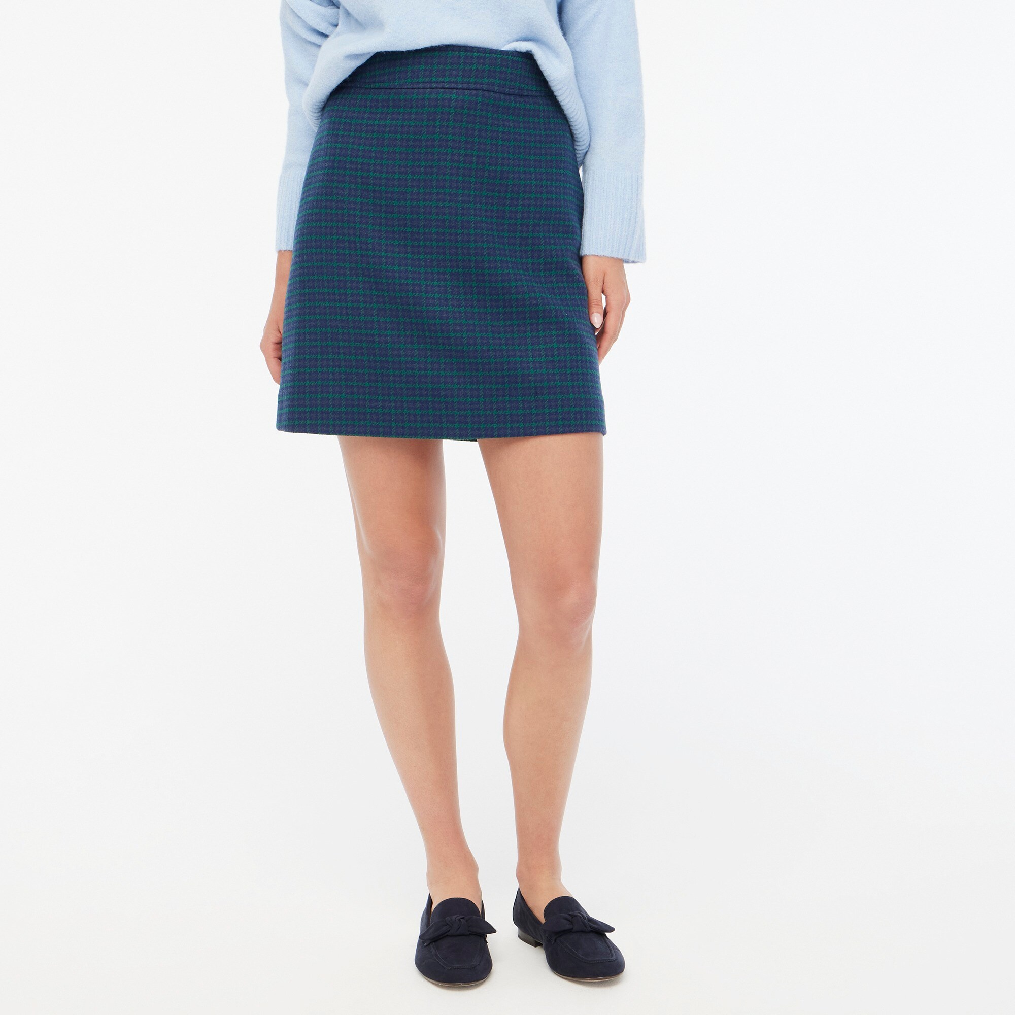 Factory Herringbone Wool Pencil Skirt For Women