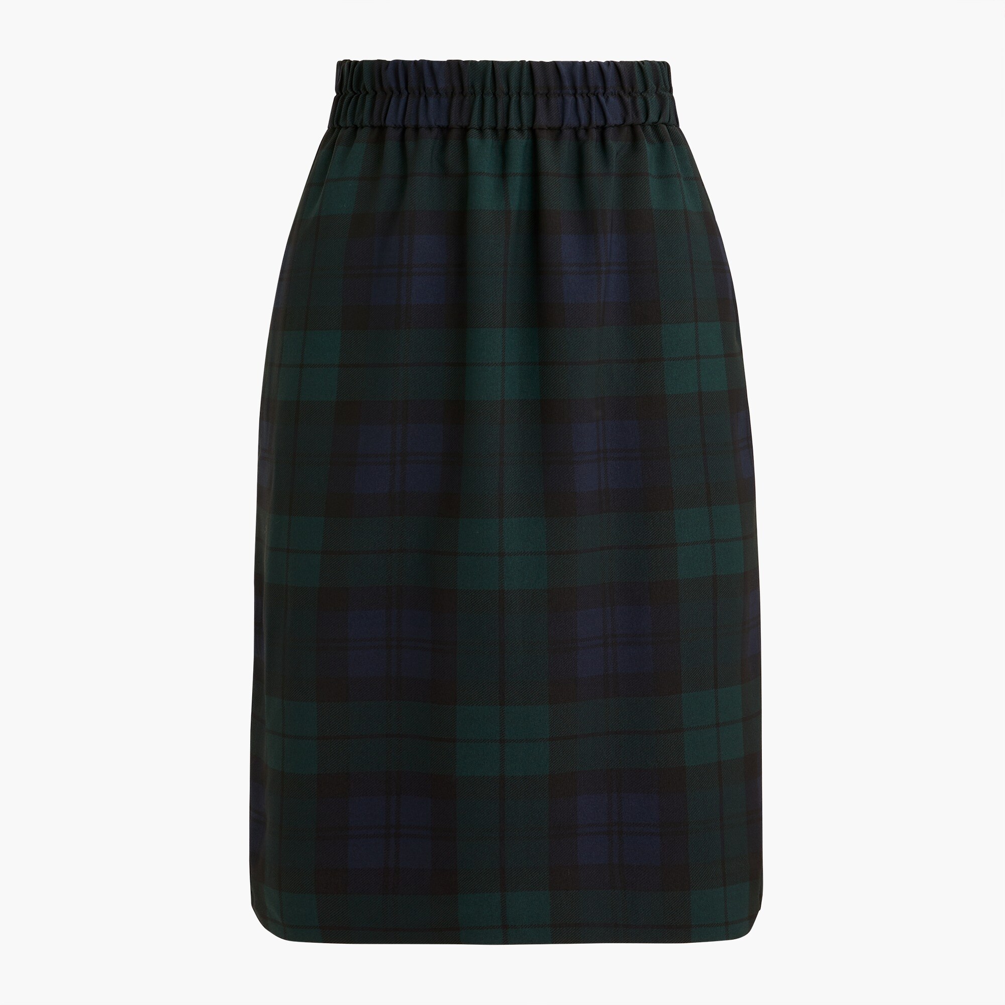 black watch plaid pull-on skirt for women