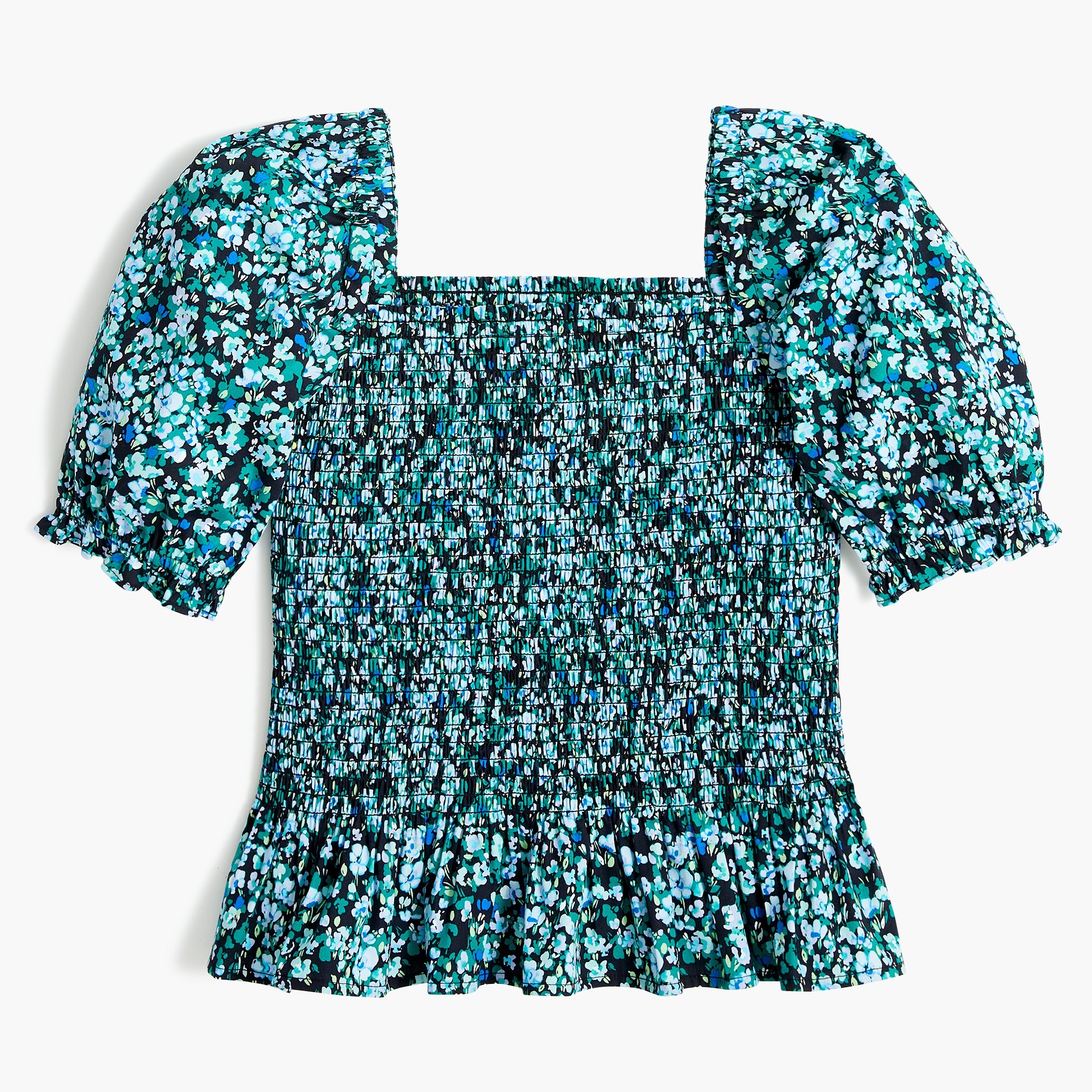cotton poplin smocked top for women