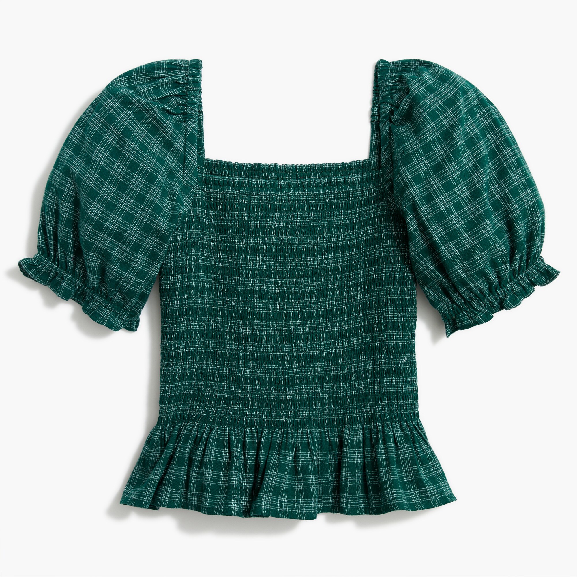 Flannel smocked top