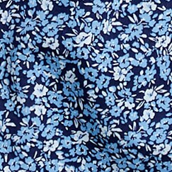 Printed ruffle-trim peasant top ANTIQUE NAVY BLUE factory: printed ruffle-trim peasant top for women