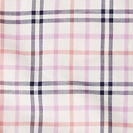 Plaid ruffle-trim peasant top IVORY WARM ROSE factory: plaid ruffle-trim peasant top for women