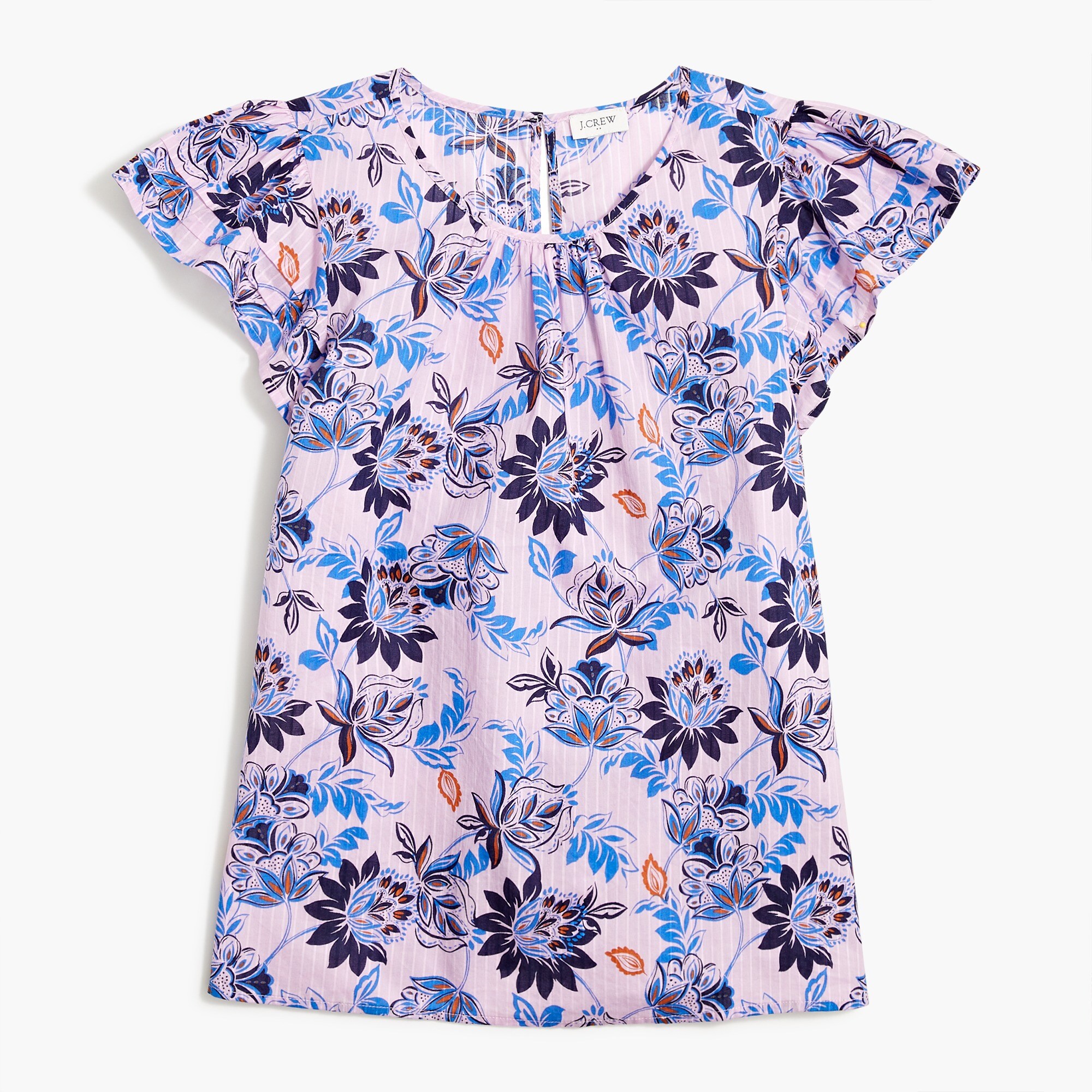 Pintuck flutter-sleeve top