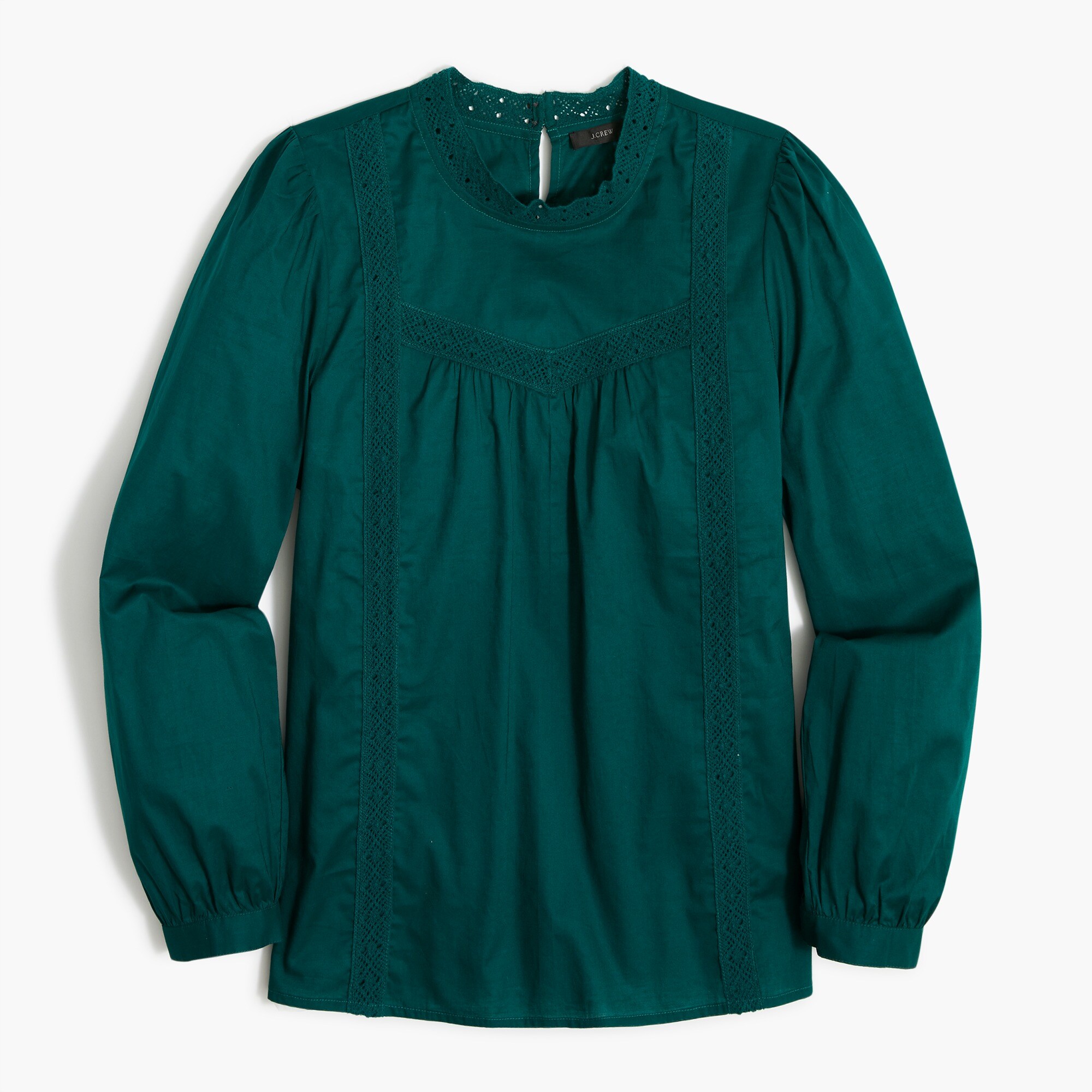 cotton-blend top with lace detail for women