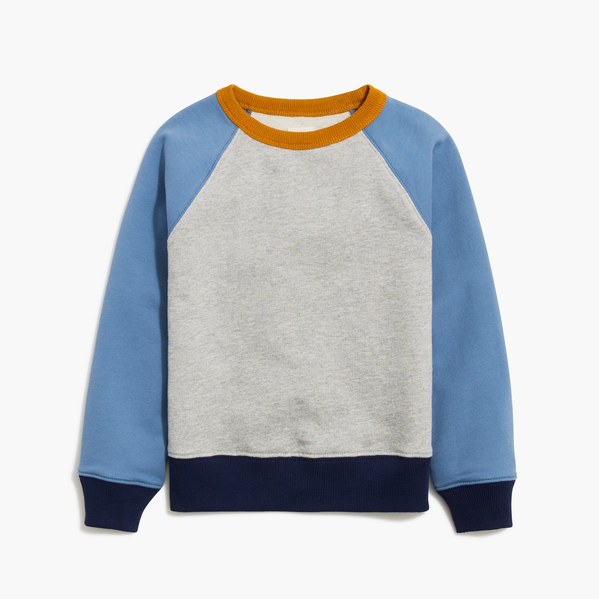 Boys' colorblock baseball crewneck