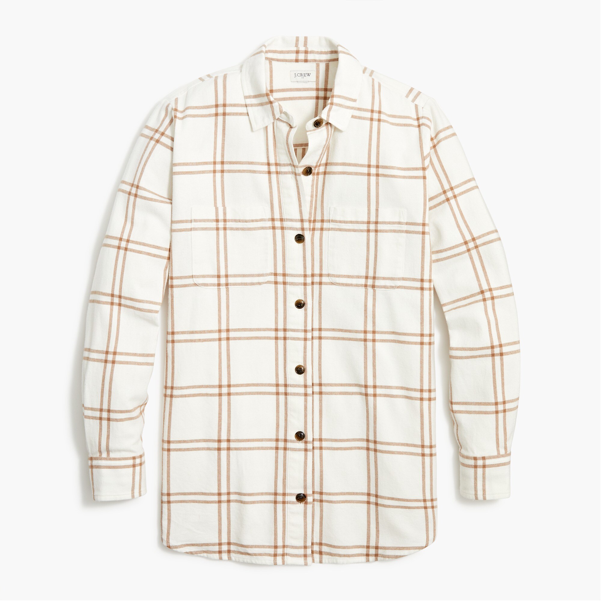 Plaid flannel shirt-jacket