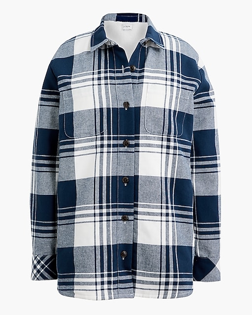  Sherpa-lined plaid shirt-jacket