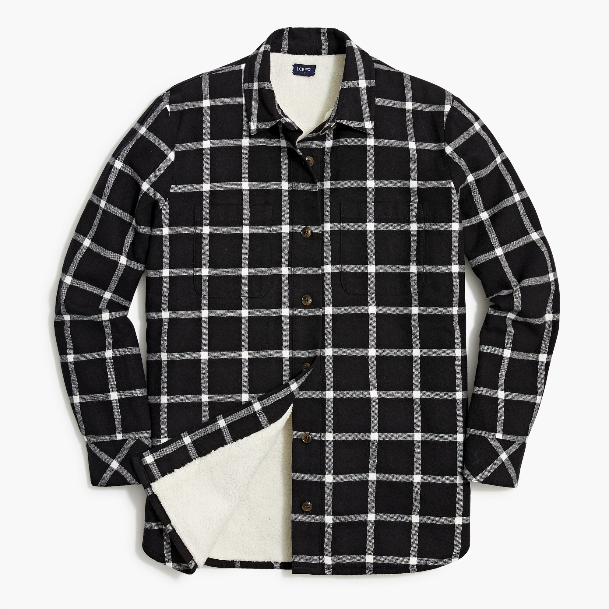 sherpa-lined shirt-jacket for women