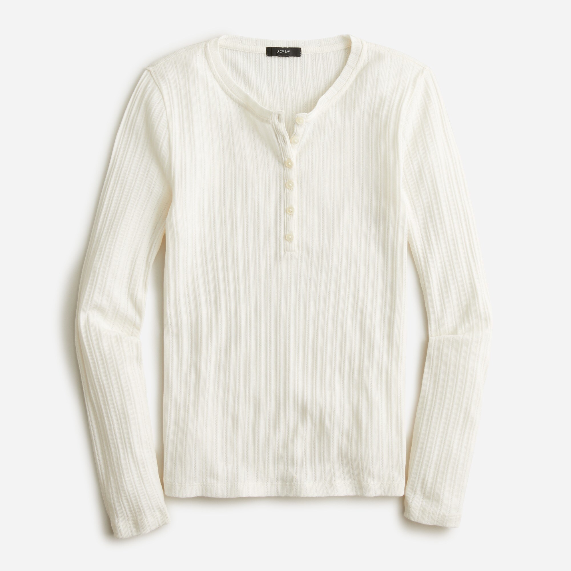 Fitted pointelle henley