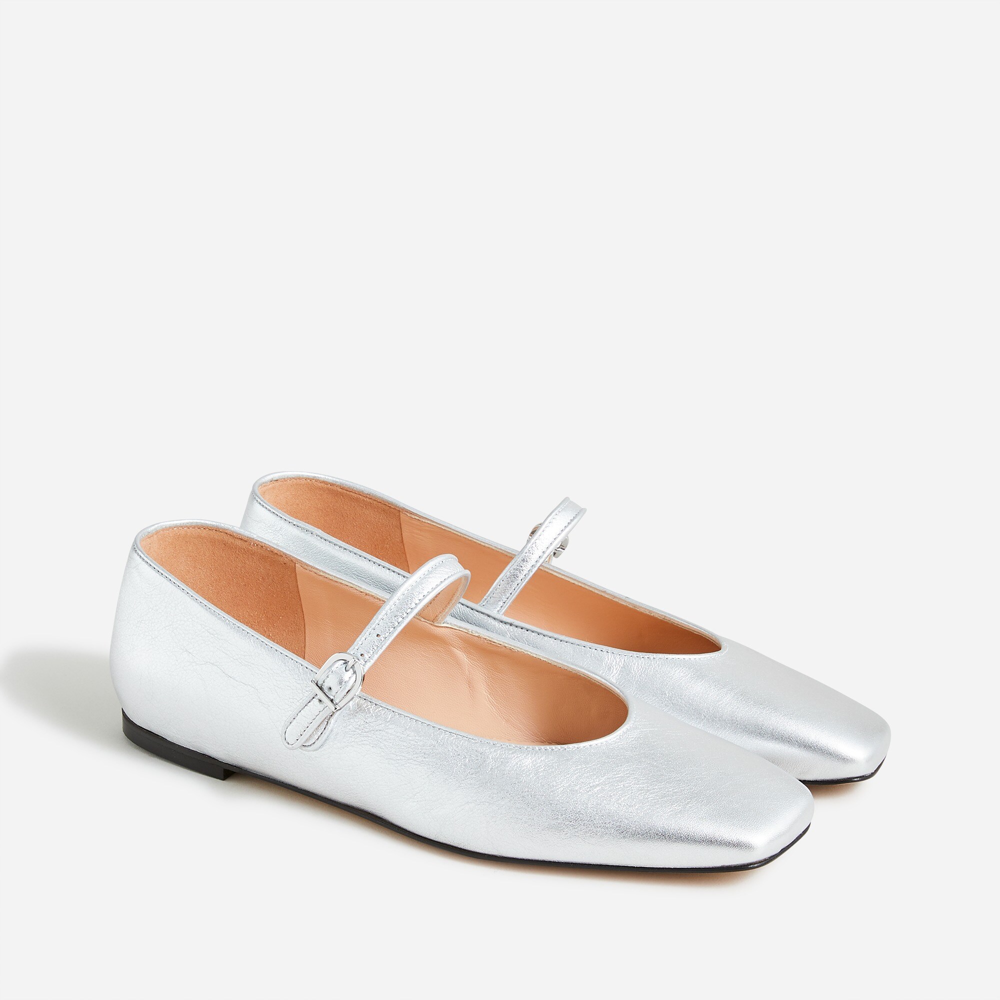  Anya Mary Jane flats in metallic leather