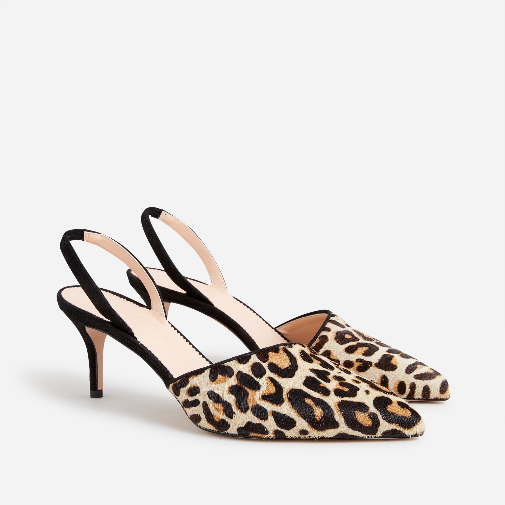 J.Crew: Calf Hair Colette Asymmetrical Slingback Pumps In Leopard For Women