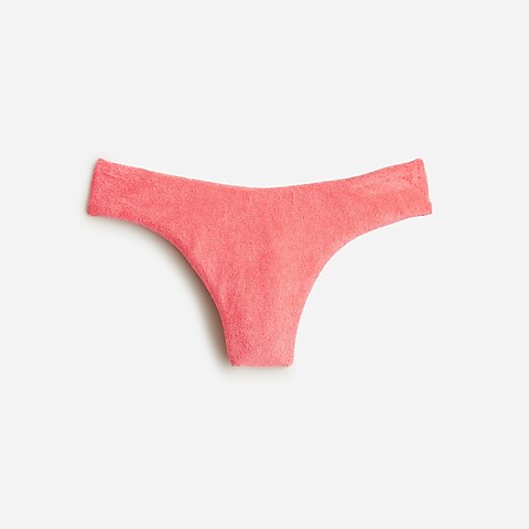  Curved-waist cheeky bikini bottom in terry