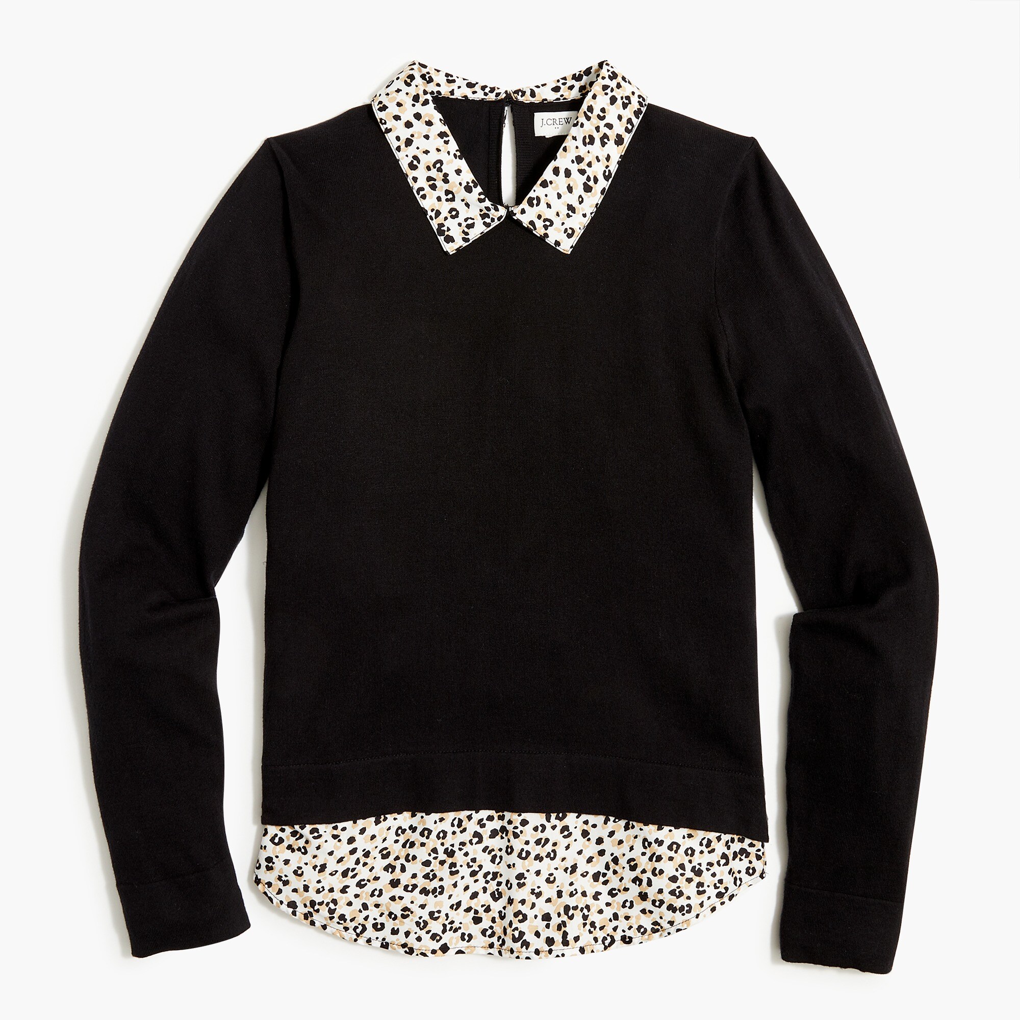 Woven collar sweater