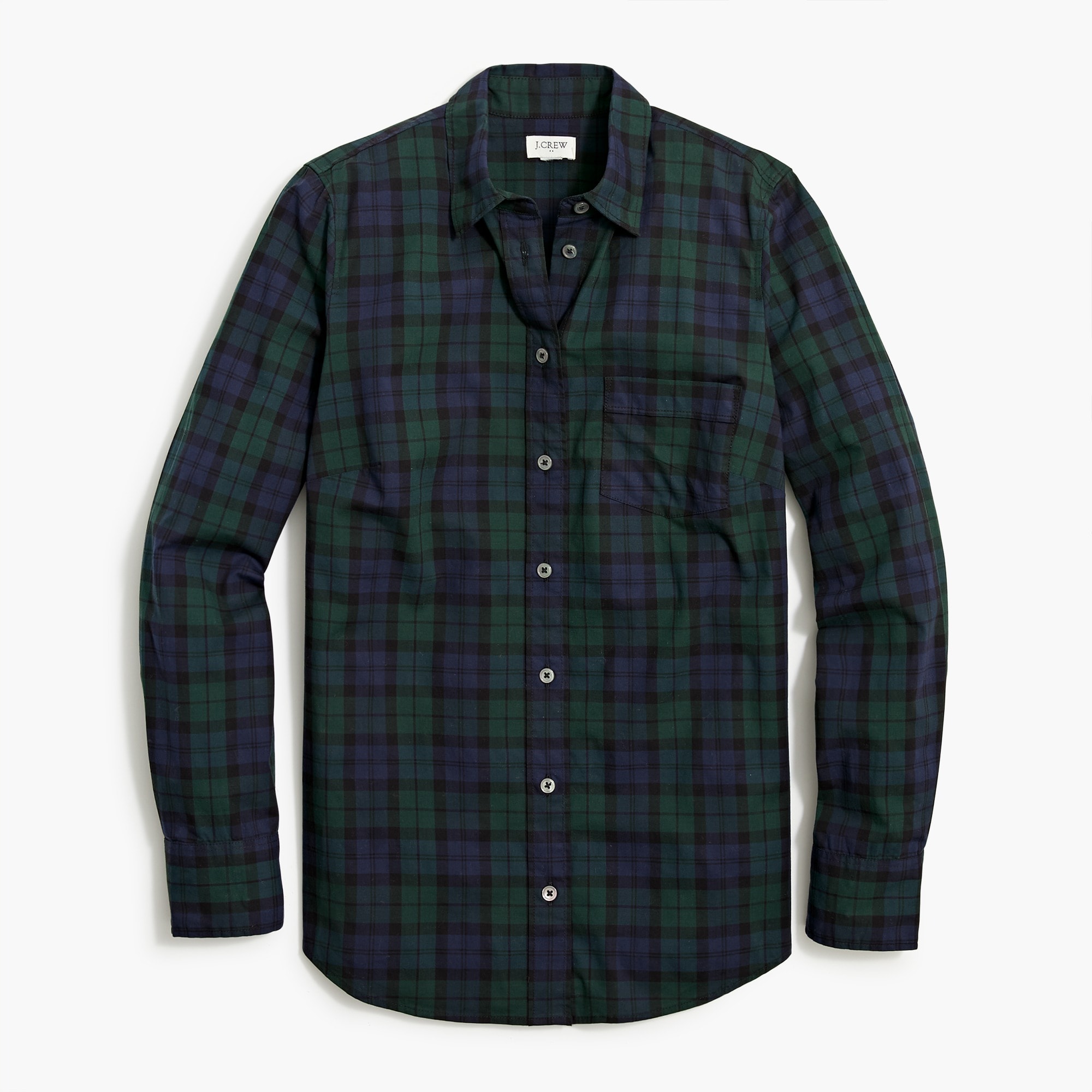 Black Watch plaid cotton poplin shirt in signature fit