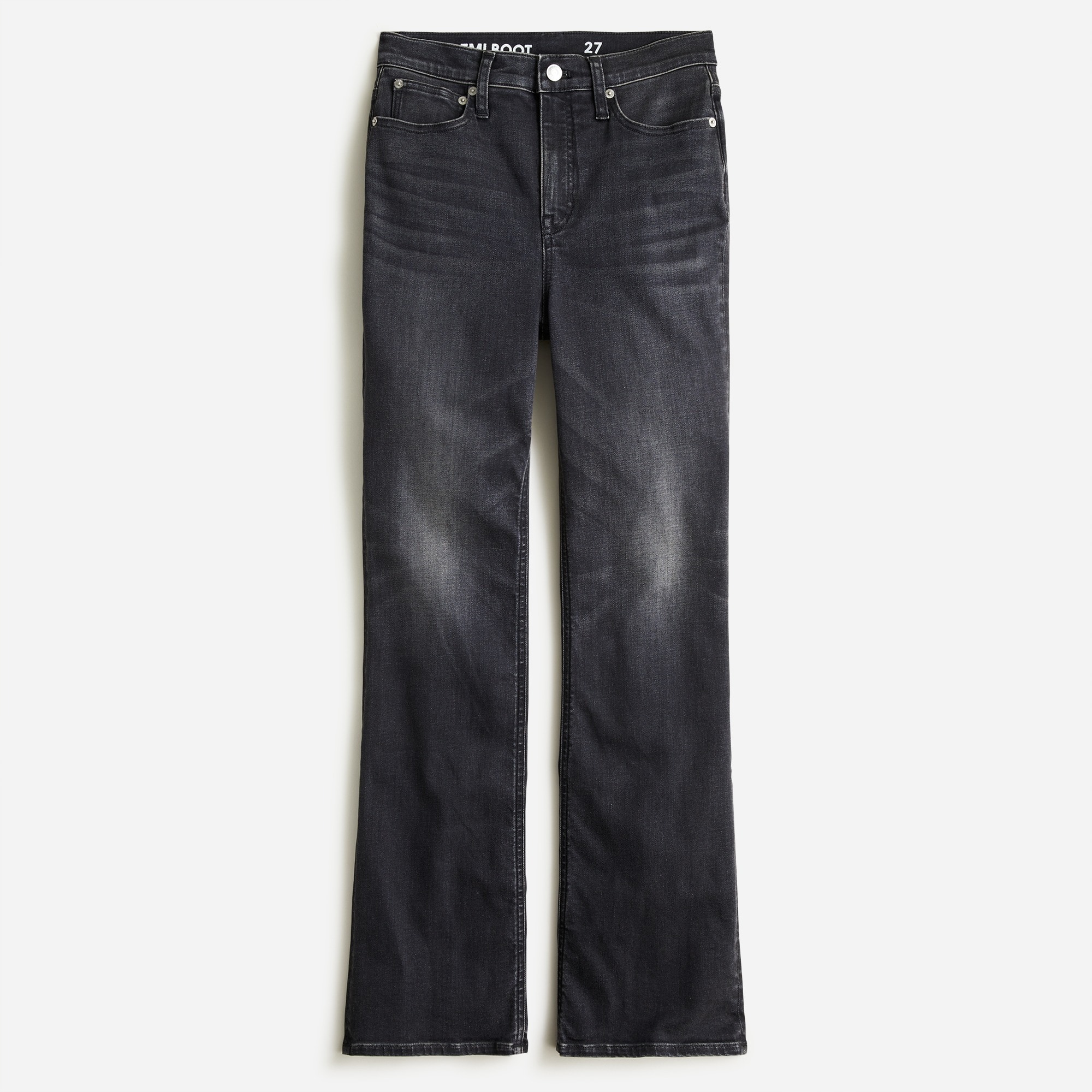 J.Crew: High-rise Slim Demi-boot Jean In Charcoal Wash For Women