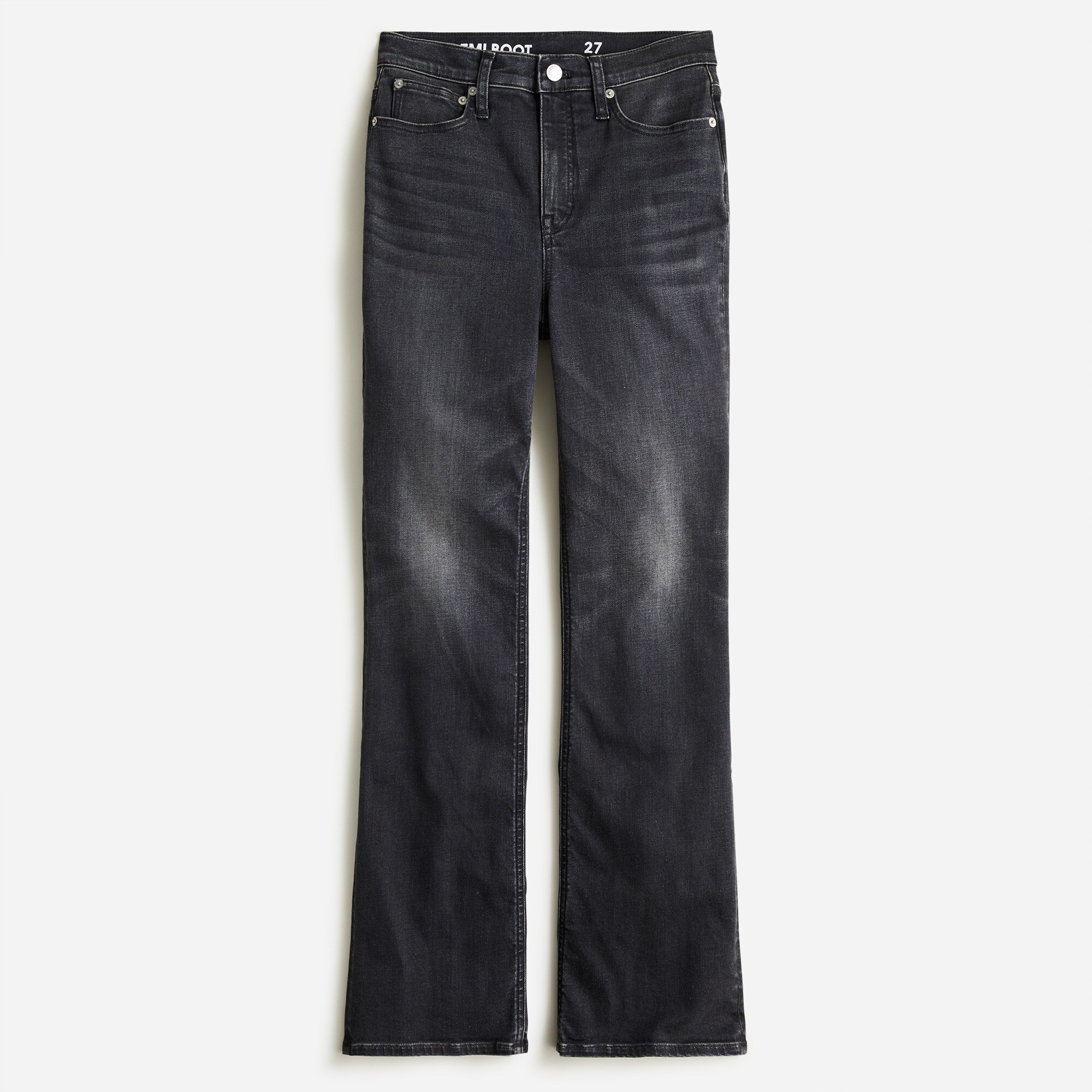  High-rise slim demi-boot jean in Charcoal wash