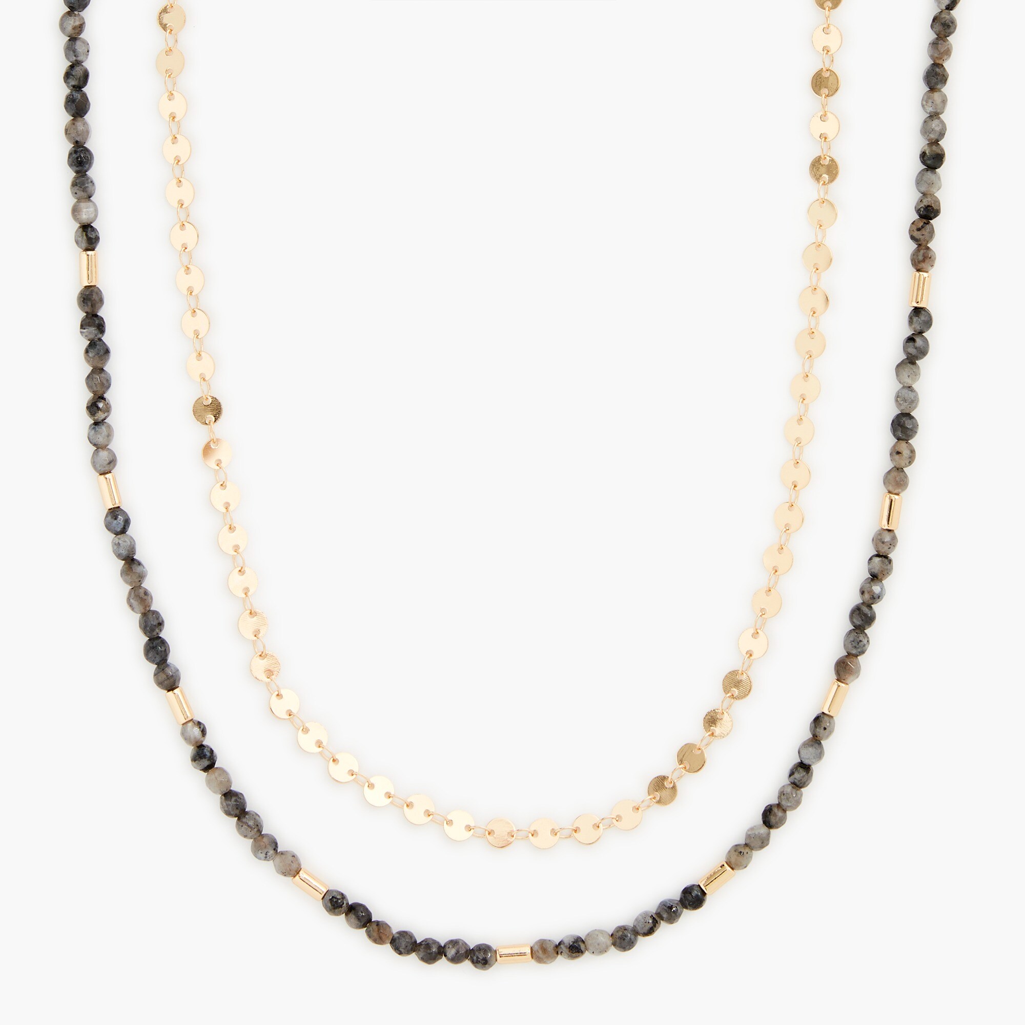 Gold charm beaded necklace