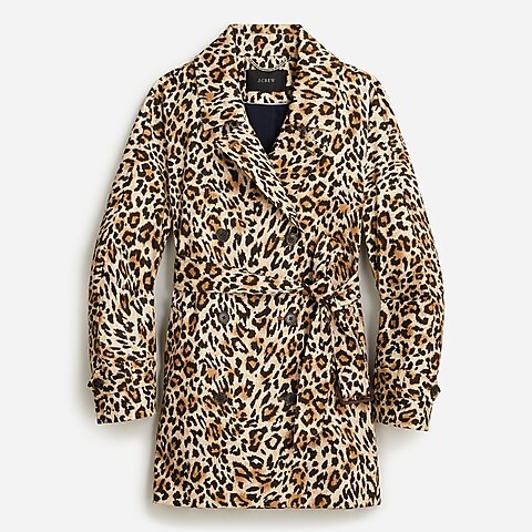  Collection short trench coat in leopard