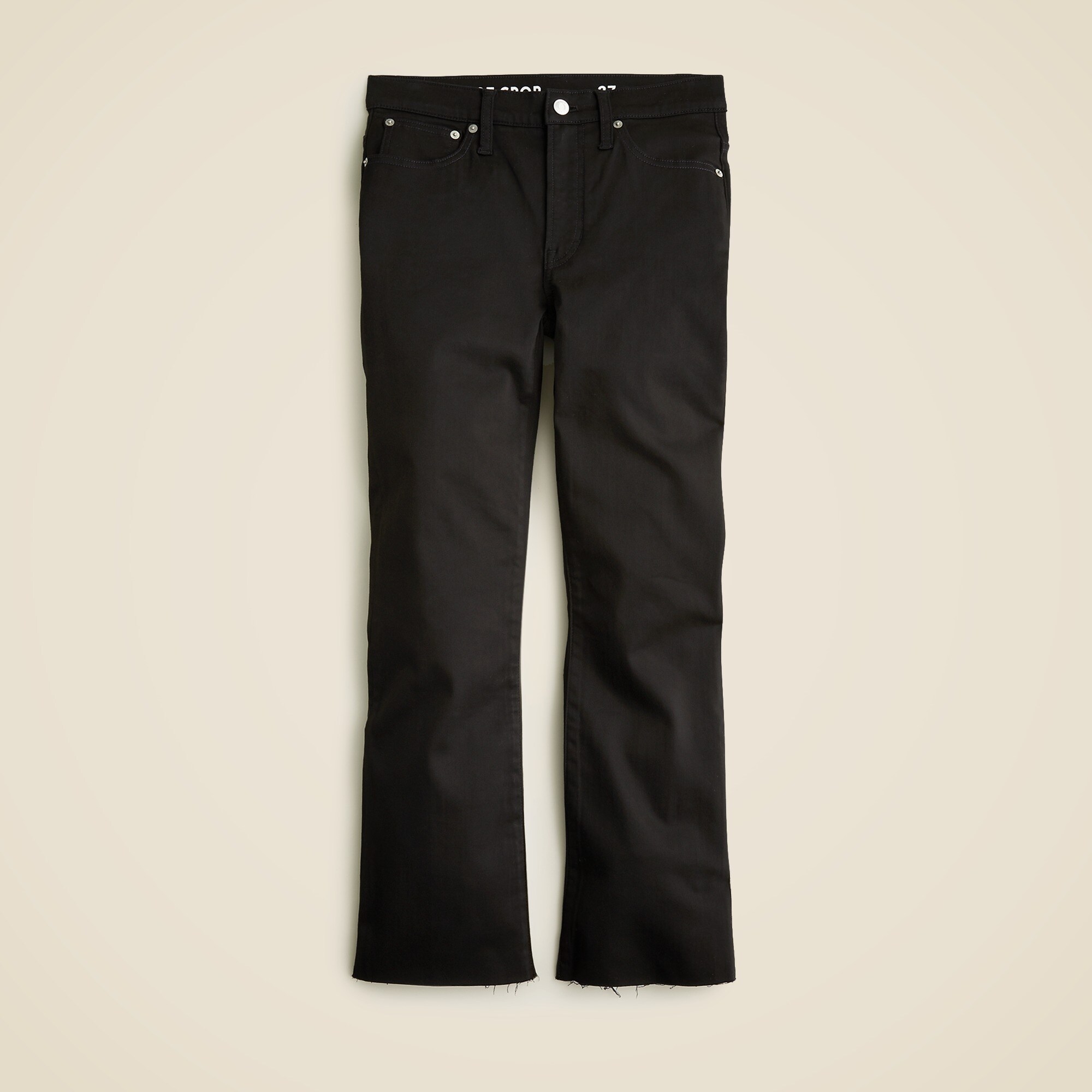 9" demi-boot crop jean in Stay Black wash