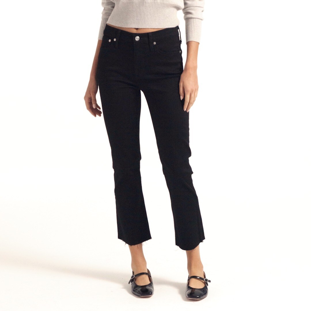 9&quot; demi-boot crop jean in Stay Black wash