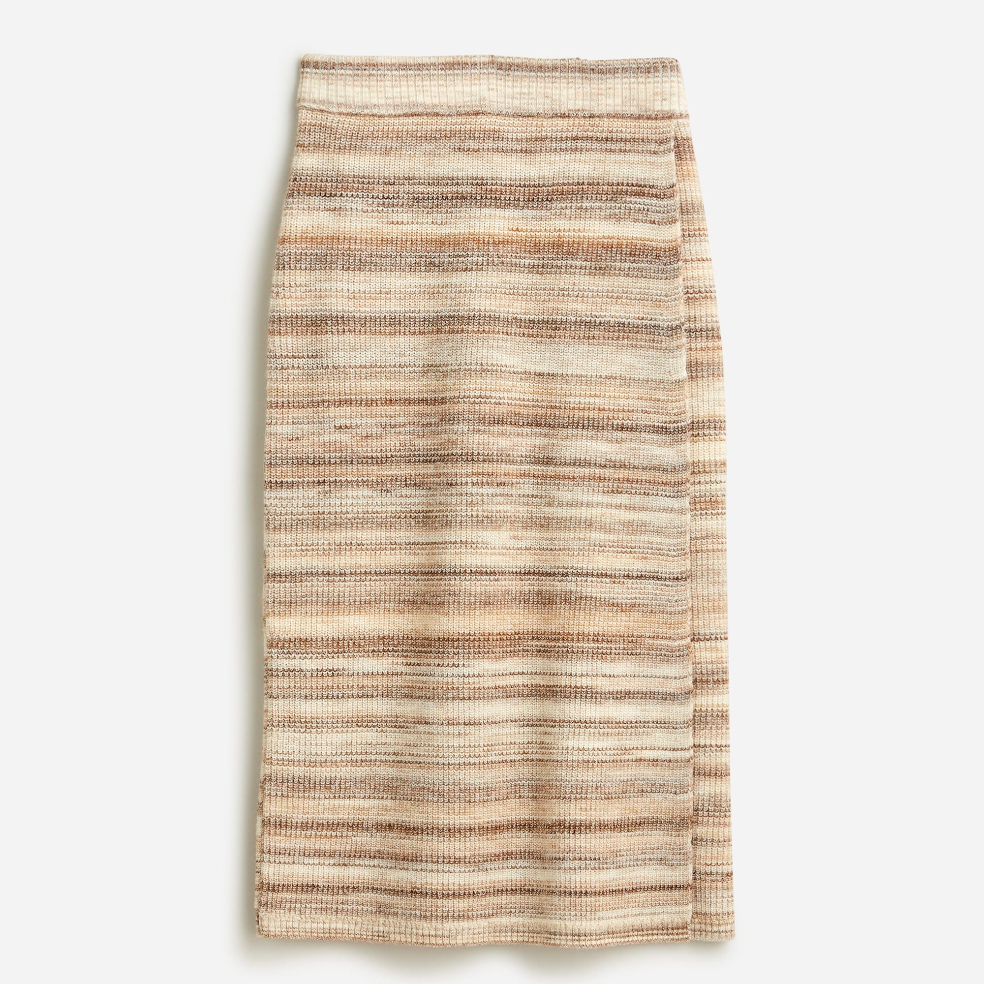 Space-dyed wrap sweater-skirt