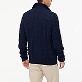 Lambswool-blend cable-knit cardigan sweater
