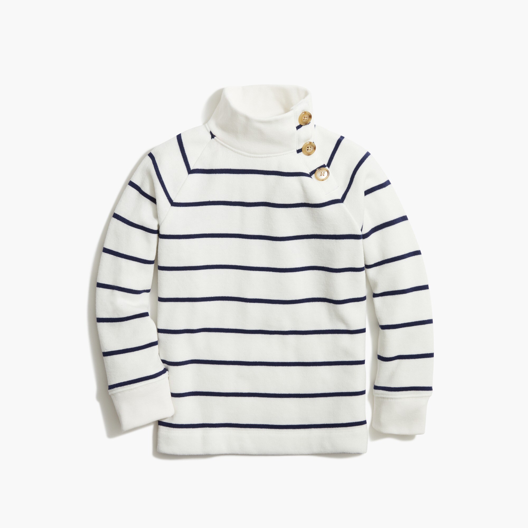 girls' striped button-neck tunic sweatshirt for girls