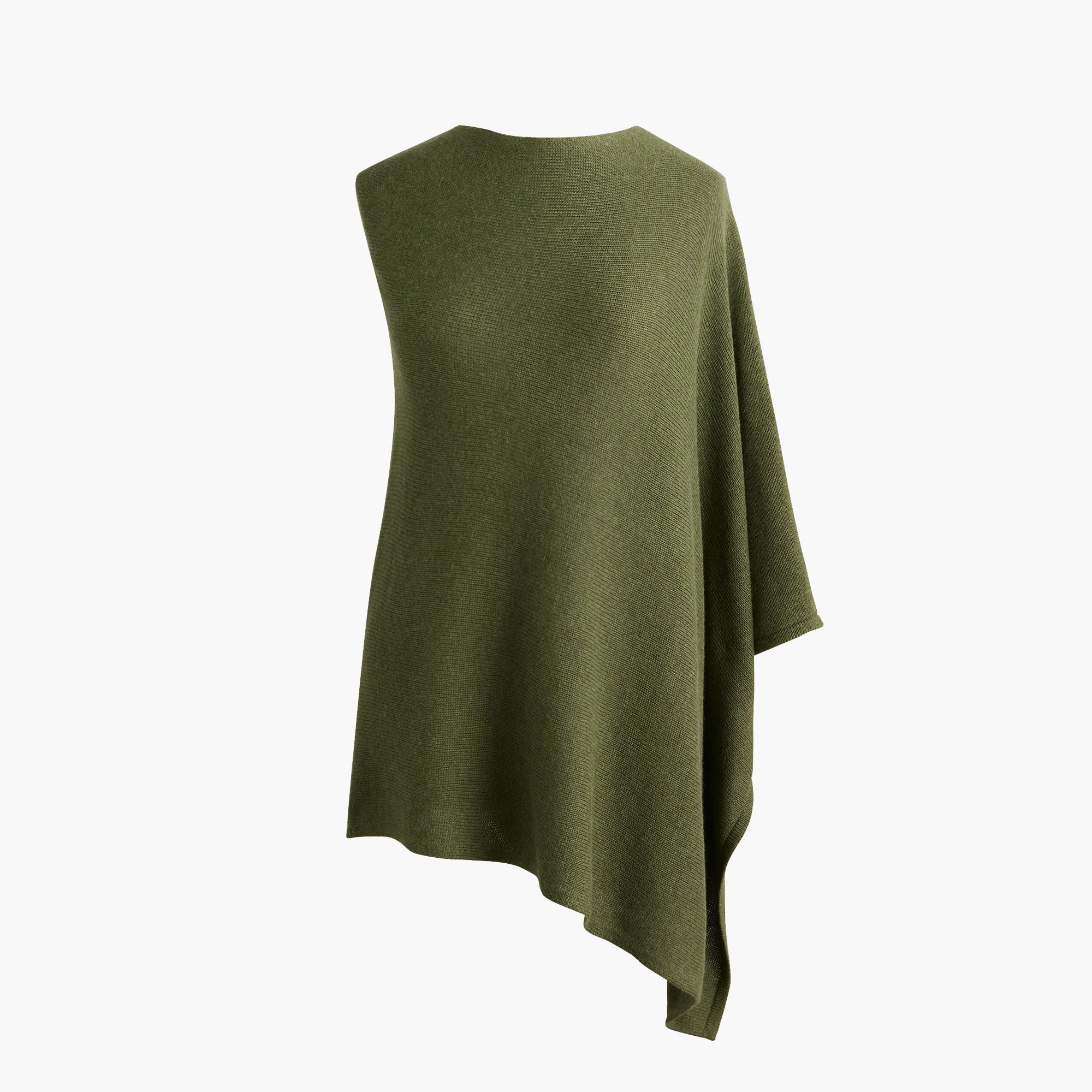 Cotton blend triangle sweater poncho