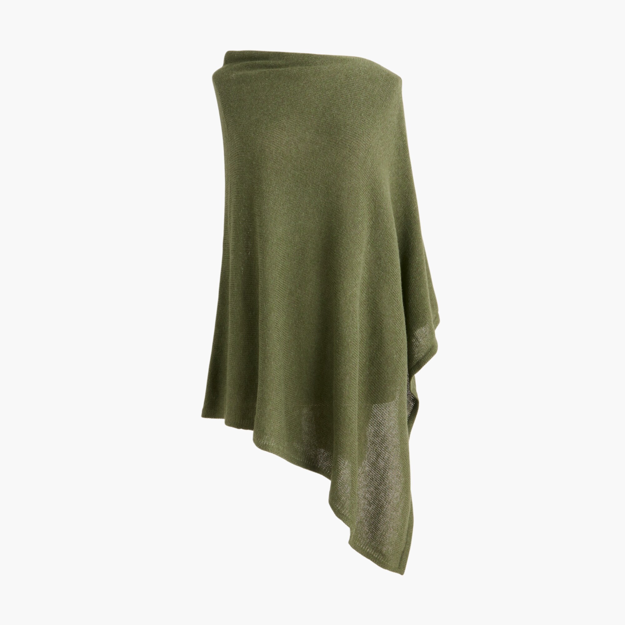 Cotton-blend triangle sweater poncho