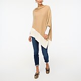 Cotton-cashmere colorblock sweater-poncho