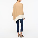 Cotton-cashmere colorblock sweater-poncho