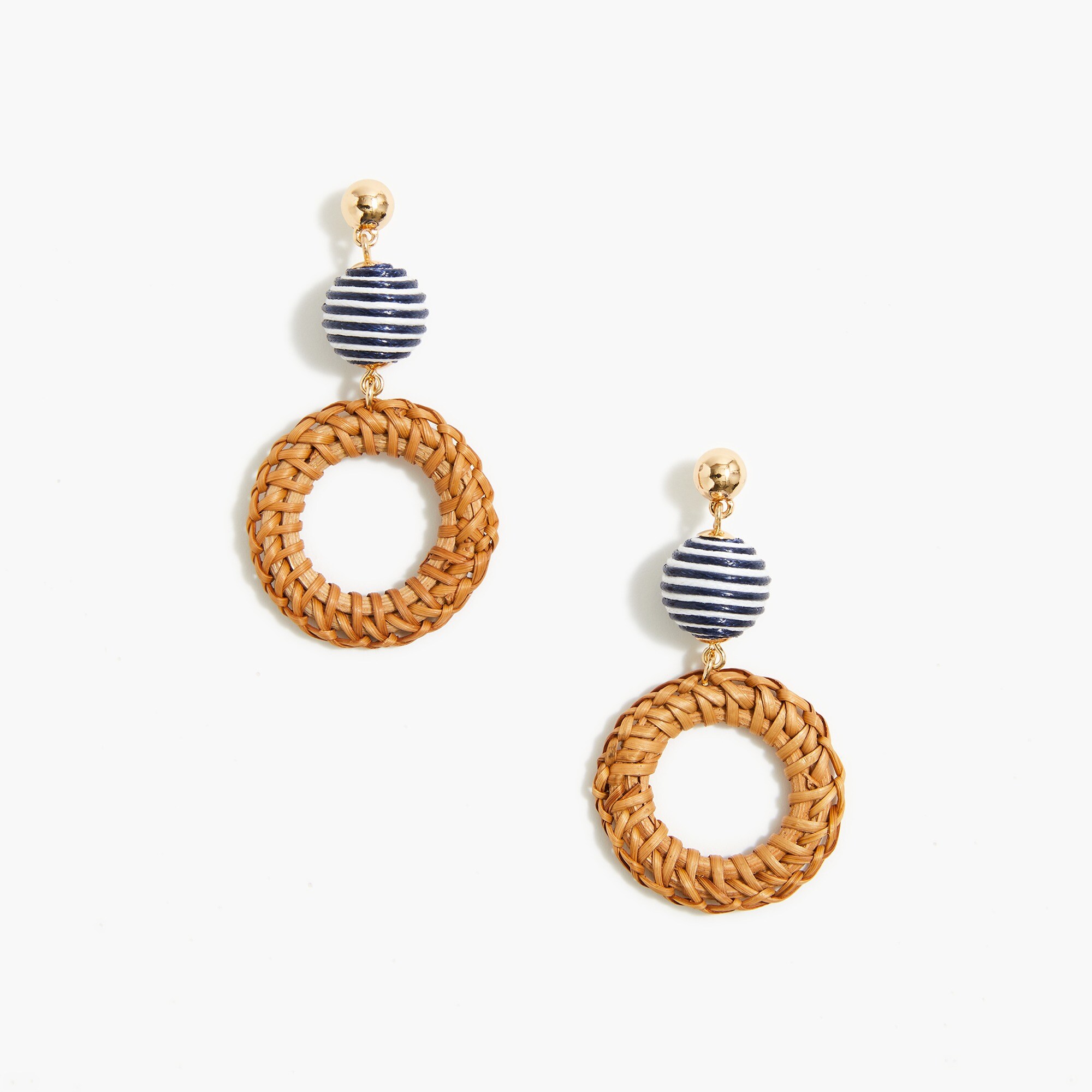 Wrapped rattan statement earrings