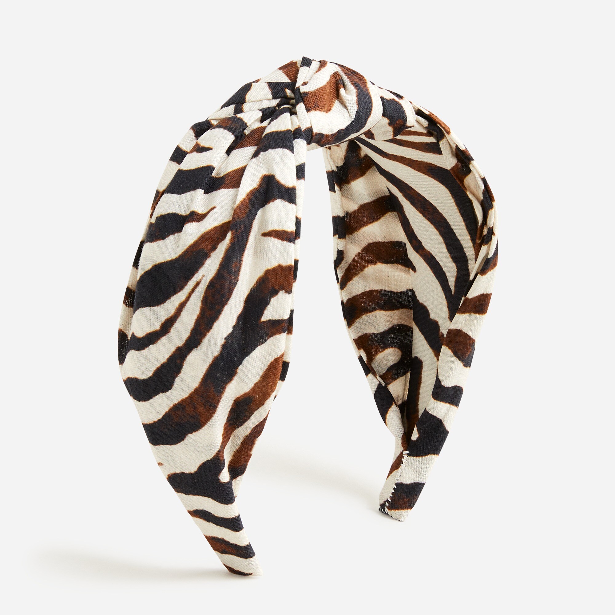 J. Crew Zebra Print Black and White Striped Top Knot Women’s Headband J Crew Knot headband in zebra stripe | eBay main image 2