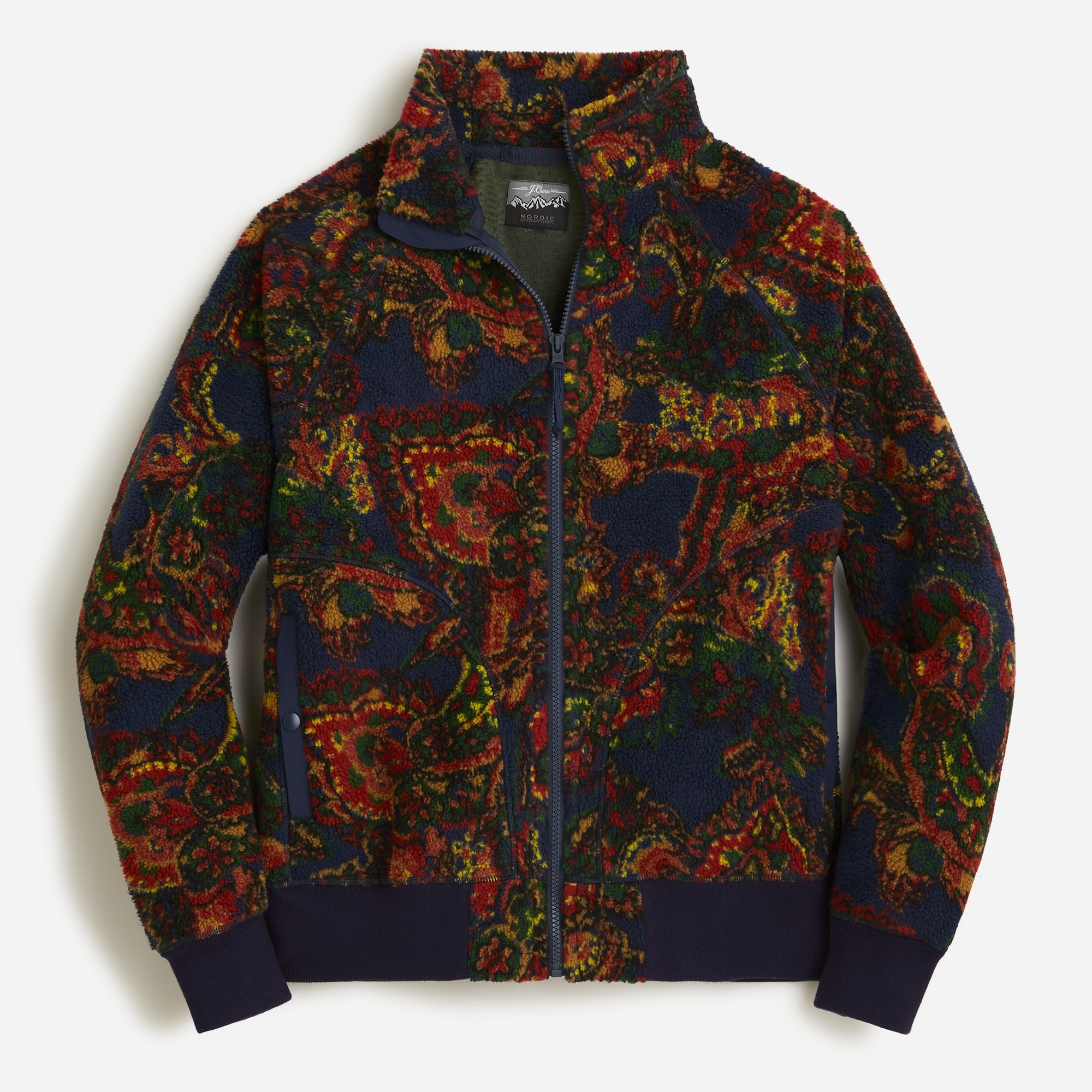 J.Crew: Nordic Sherpa Fleece In Men Paisley For Jacket