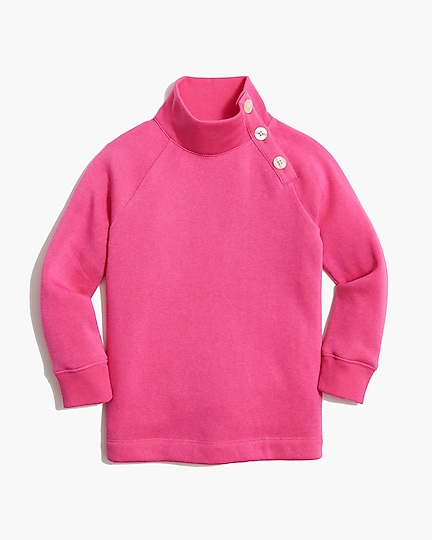 girls Girls&apos; button-neck tunic sweatshirt