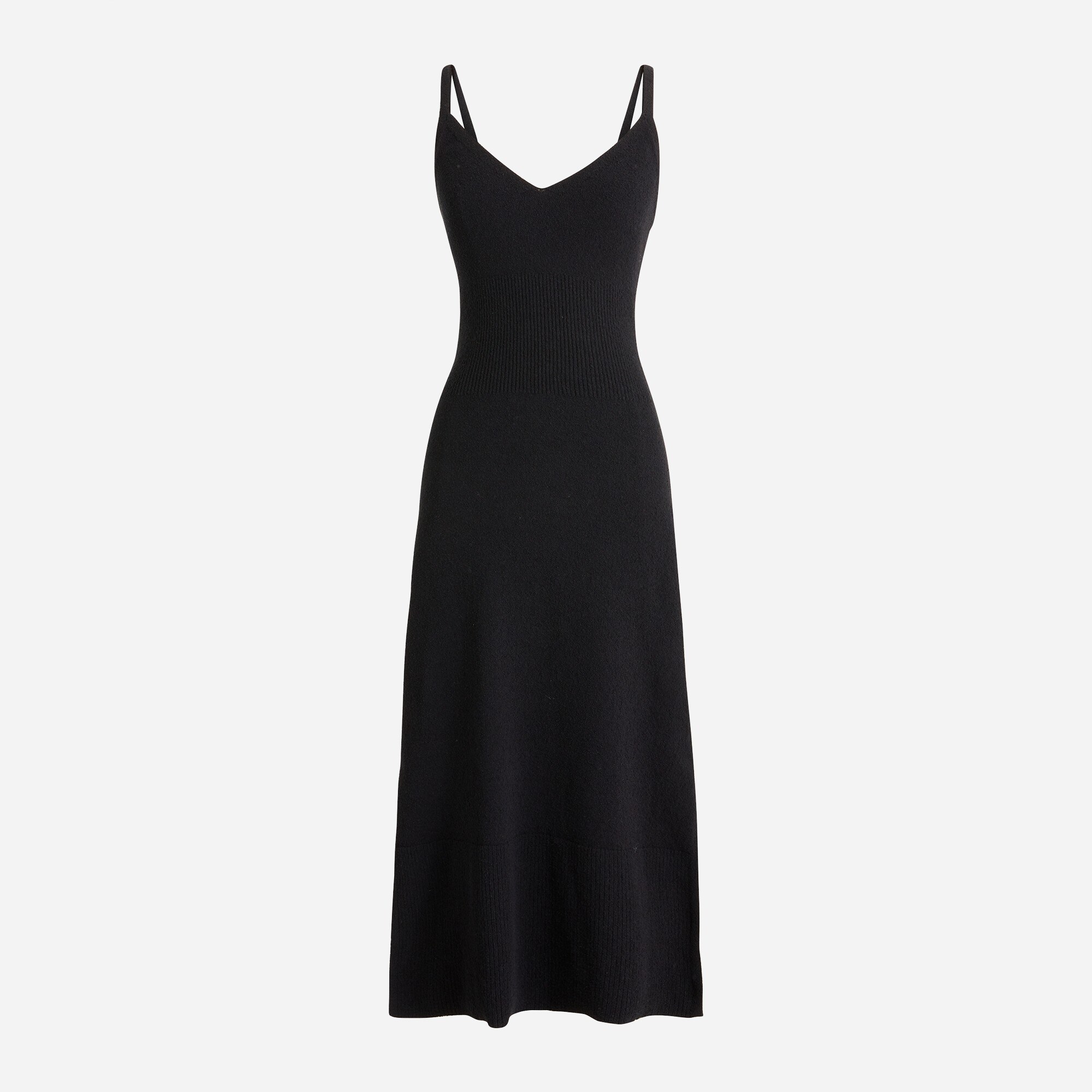 Cotton-blend bouclé spaghetti-strap dress