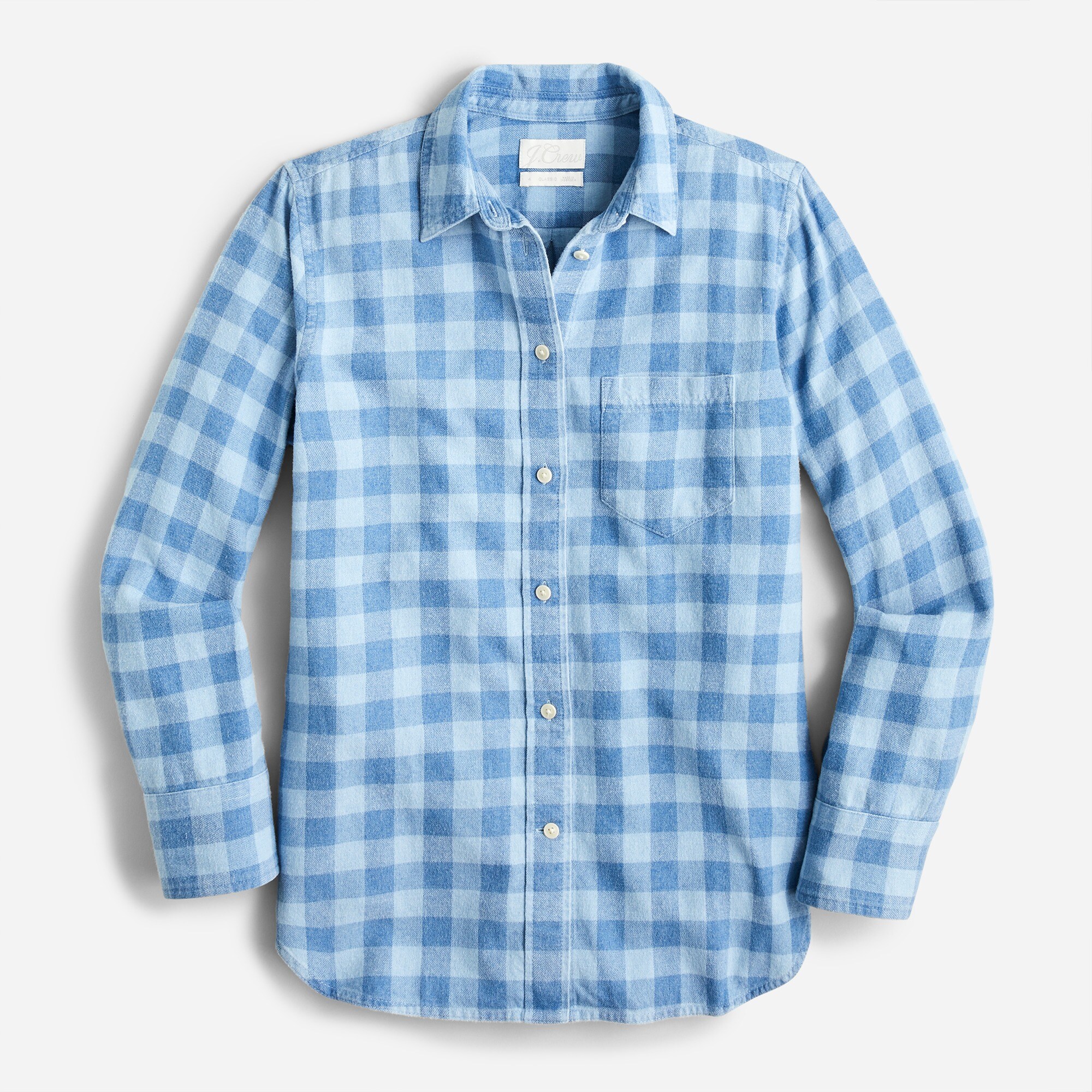 Classic-fit shirt in indigo buffalo check