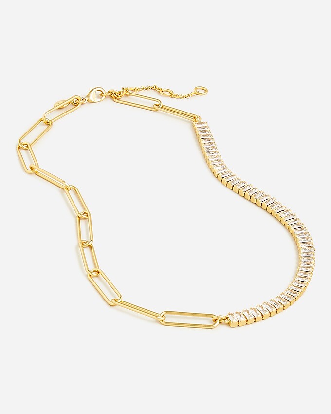 J.Crew: Crystal And Chainlink Necklace For Women