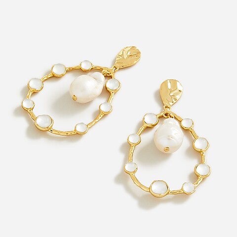 womens Semi-precious stone statement earrings