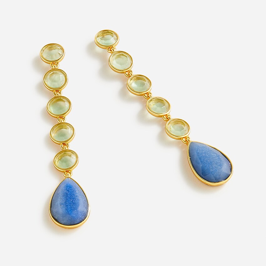 j.crew: mixed-stone drop earrings for women, right side, view zoomed