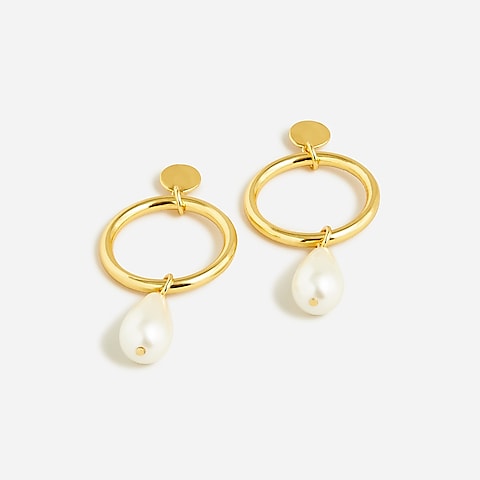 womens Pearl drop earrings