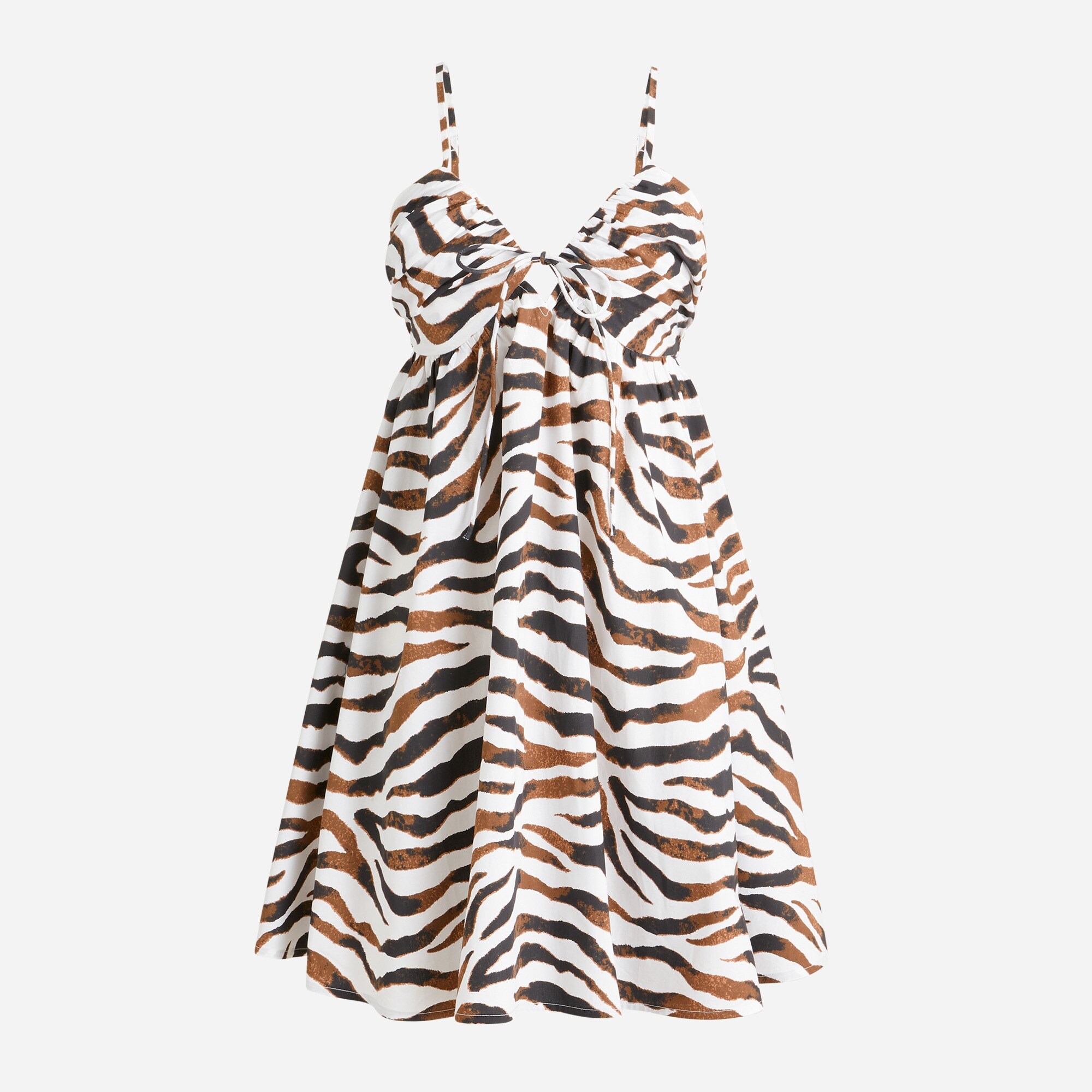 Keyhole mini dress in zebra stripe