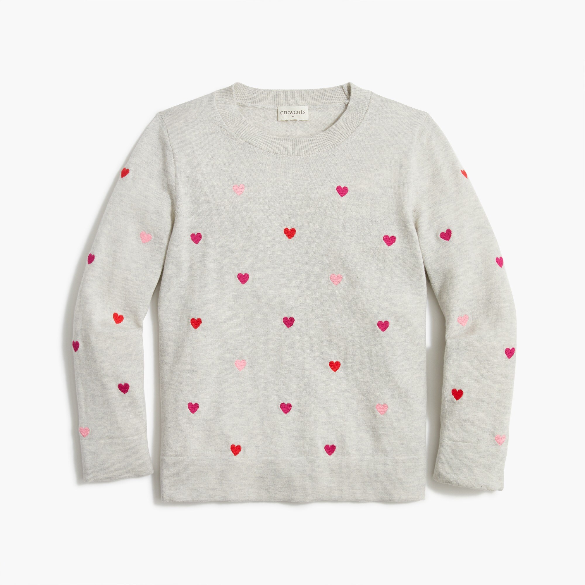 Girls' embroidered heart sweater