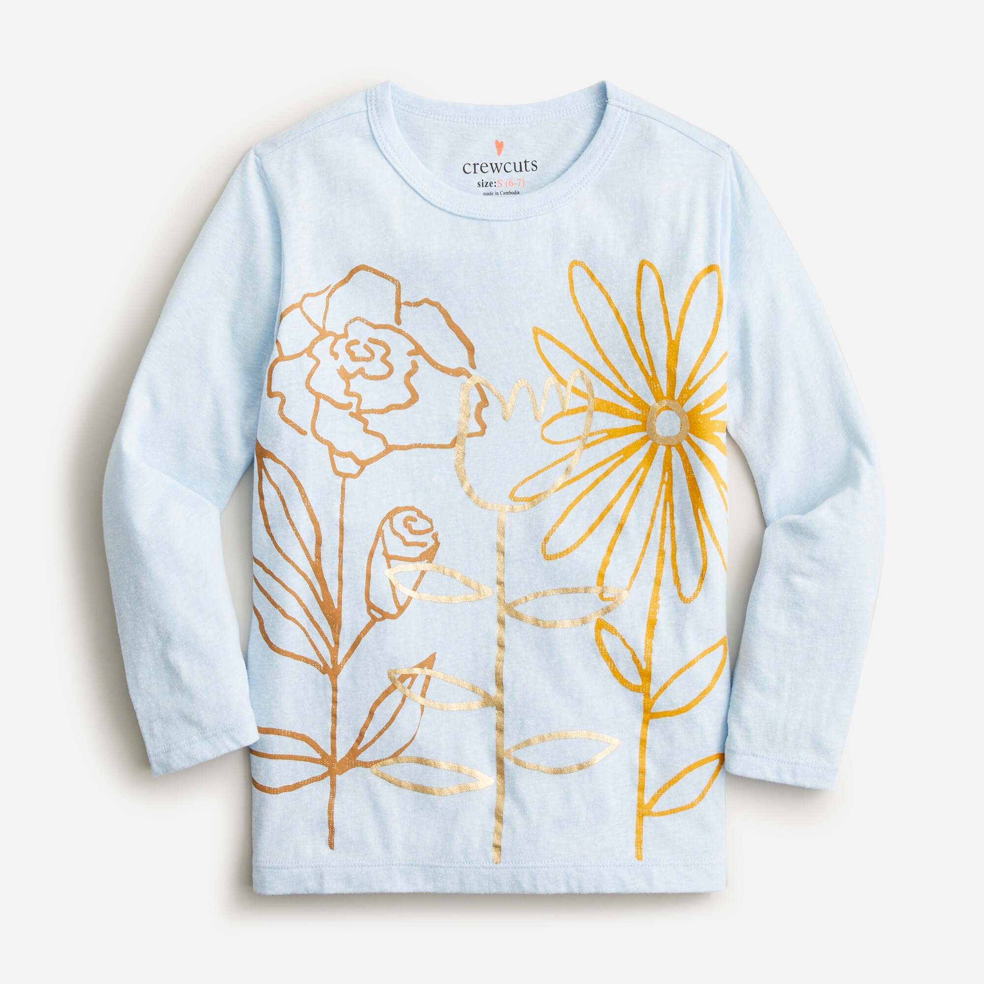 Girls' Long-sleeve Floral Graphic T-shirt For Girls | J.Crew