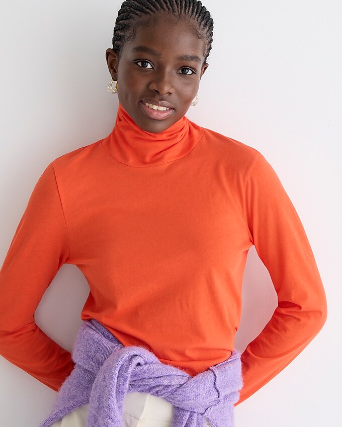 j.crew: tissue turtleneck for women, right side, view zoomed