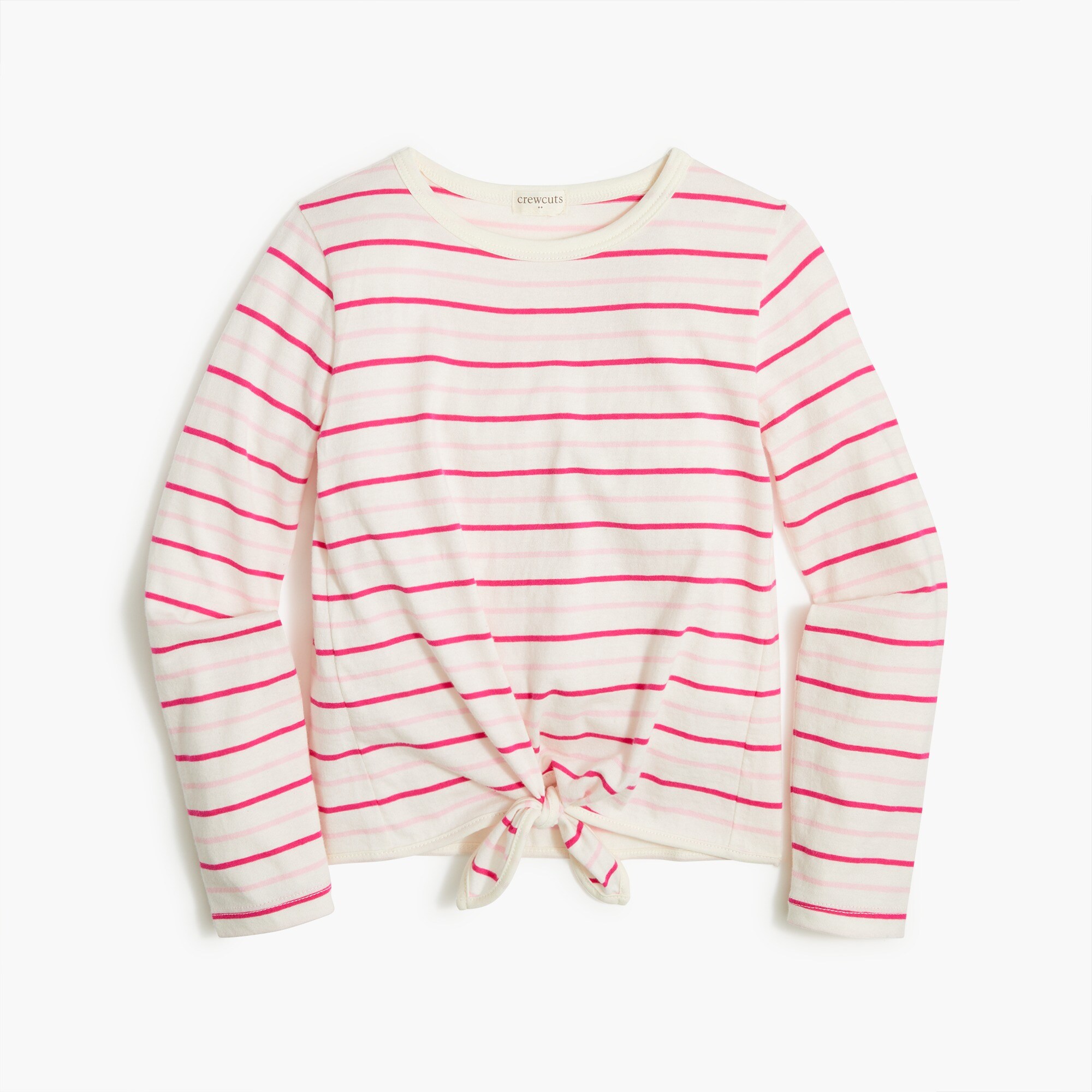 Girls' striped tie-front tee